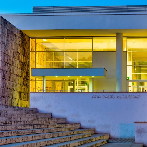 View of the Museum of the Ara Pacis, Rome, Italy